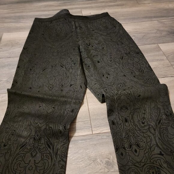 Haggar Side zip bootcut flocked black pants size 10 - Picture 4 of 6